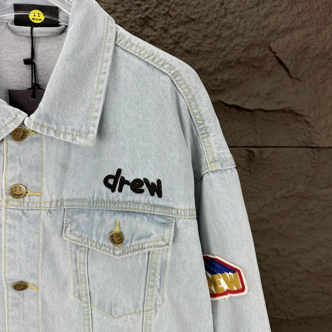 Drew 2024New Arrival ， Same Style ， 、Premium logo， 、 ！ Versatile ！！ Same Style 👫 ：Light Blue Size：S XL